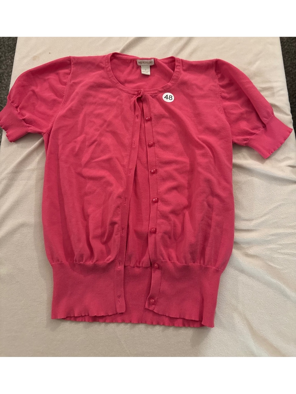 Wee Rose Child pink short sleeve cardigan